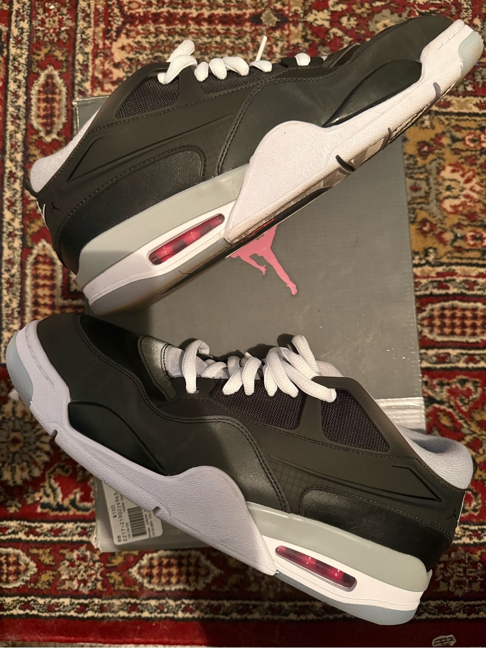 Jordan 4 RM Black Metallic Men's Black and White Sneakers